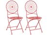 Sada 2 kovových židlí červené SCARIO_856031