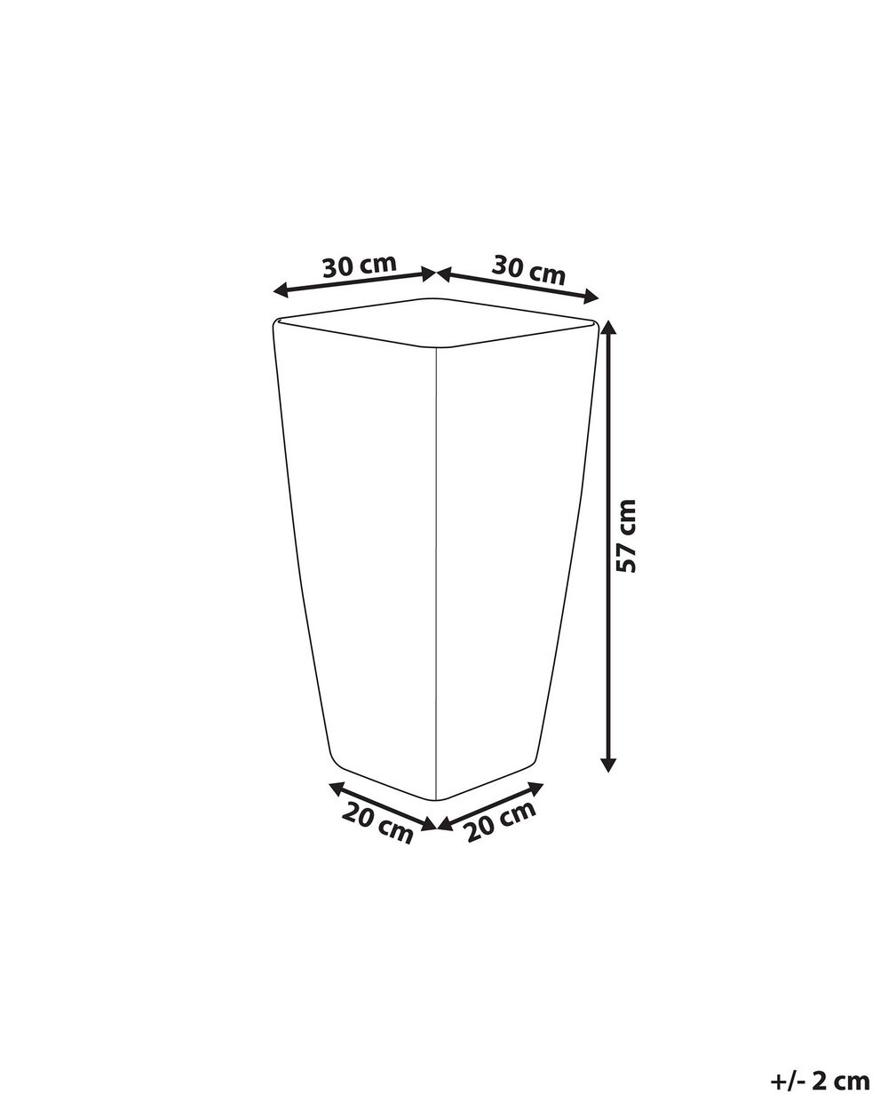 Blim Vaso Quadrato In Plastica 38x38x30 Cm - Marrone Scuro - Moderno E Resistente - 2