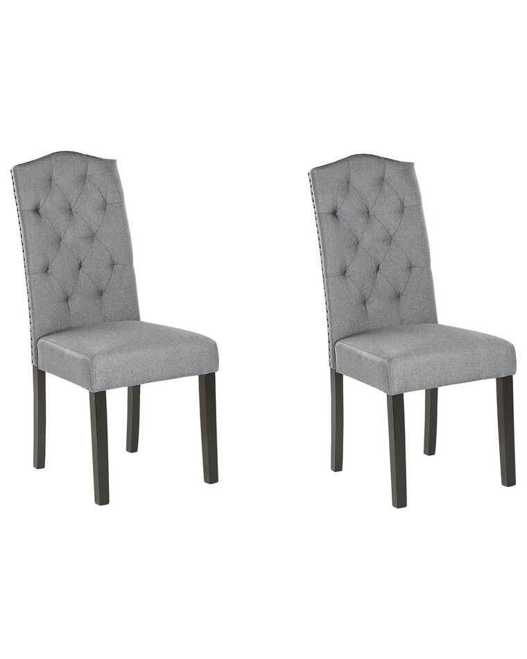 	Conjunto de 2 sillas de comedor de poliéster gris/negro SHIRLEY_781767