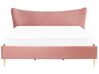 Łóżko welurowe 180 x 200 cm różowe CHALEIX_857023