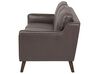 3 Seater Sofa Faux Leather Brown LOKKA_697778