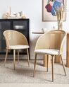 Set of 2 Metal Dining Chairs Light Wood CORNELL_888134