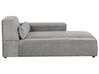 Left Hand 3 Seater Modular Fabric Corner Sofa with Ottoman Grey HELLNAR_912009