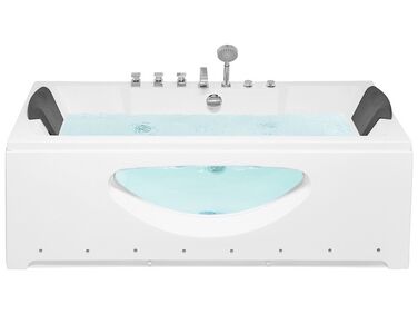 Banheira de hidromassagem em acrílico branco com LED 180 x 80 cm HAWES
