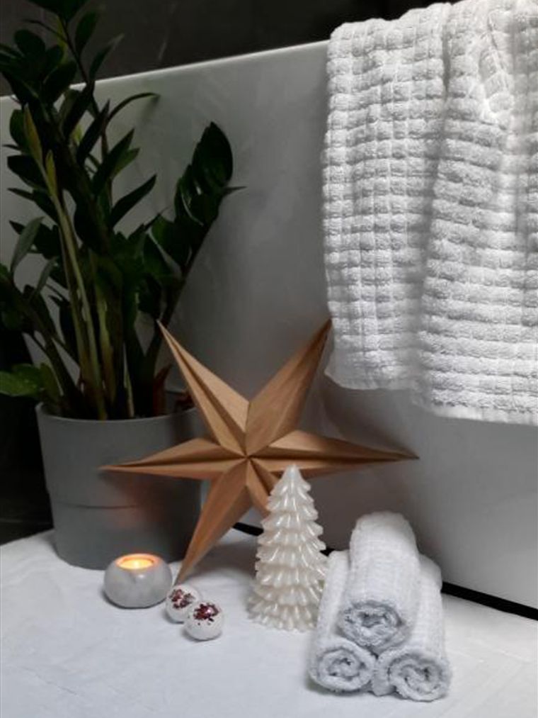 Set 2 Asciugamani Per Mani In Cotone Turco 45,7x76,2 Cm | Decorativi Per Bagno E Cucina, Morbidi E Assorbenti, Lilla Scuro - 3