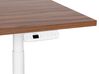 Elektriskt justerbart skrivbord 160 x 72 cm mörkt trä och vit DESTINAS_899592