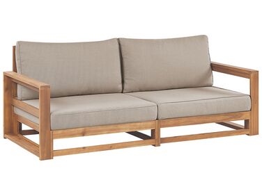 Sofa ogrodowa z-certyfikowanego-drewna-akacjowego 2-osobowa jasna TIMOR II