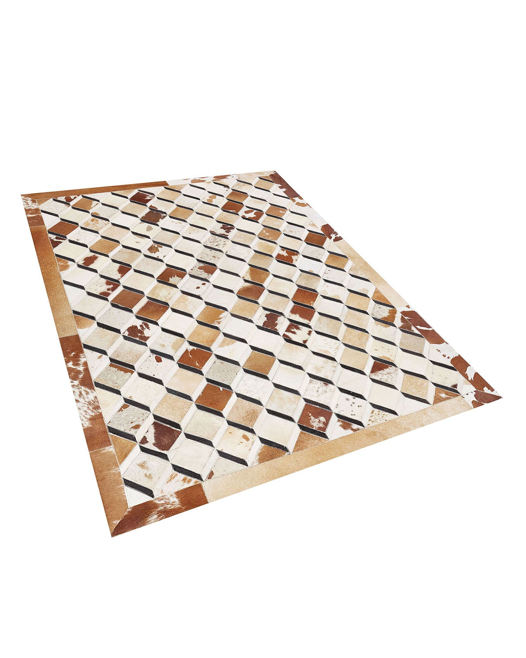 Cowhide Area Rug 160 x 230 cm Brown SERINOVA Beliani.co.uk