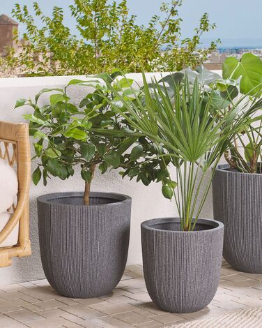Plant Pot 37 x 37 x 38 cm Grey CHIOS