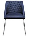Conjunto de 2 cadeiras em veludo azul escuro ARCATA_808598