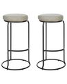 Set of 2 Faux Leather Bar Stools Grey MILROY_915983
