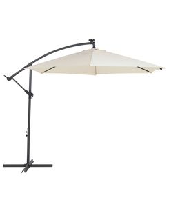 Riippuva aurinkovarjo LED-valoilla beige ⌀ 285 cm CORVAL Riippuva aurinkovarjo LED-valoilla beige ⌀ 285 cm CORVAL