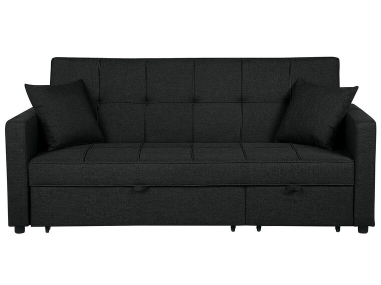 Sofá cama 3 plazas tapizado negro GLOMMA_717996