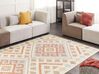 Set of 2 Cotton Cushions Geometric Pattern 45 x 45 cm Orange and White VITIS_869120