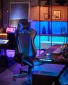 Cadeira de escritório em pele sintética preta e azul GAMER_878145