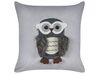 Set of 2 Velvet Kids Cushions Owl Motif 45 x 45 cm Grey OPHRYS_879404
