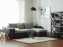 3-istuttava kulmavuodesohva kangas vasenk. harmaa/musta TAMPERE 3-istuttava kulmavuodesohva kangas vasenk. harmaa/musta TAMPERE