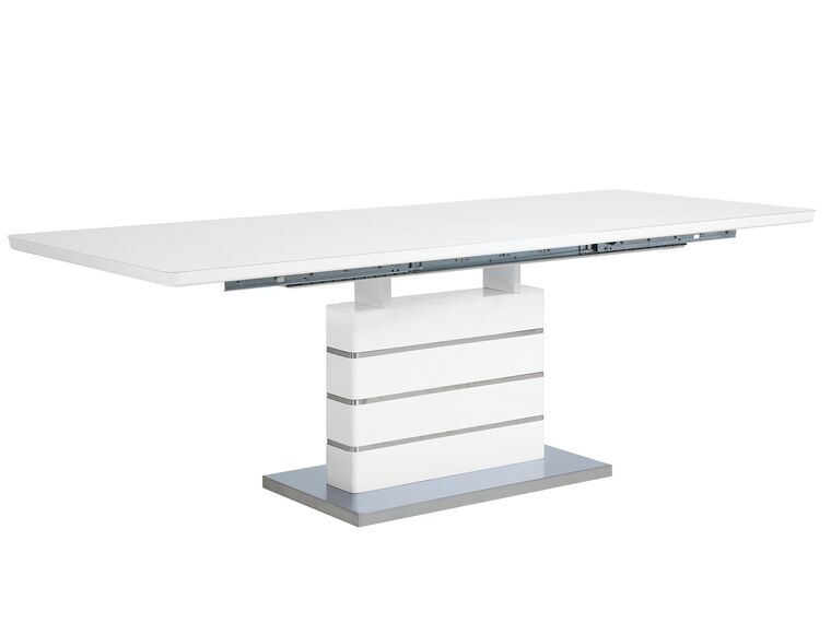 Table extensible en acier blanc 180/220 x 90 cm HAMLER_794566