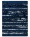 Teppich blau / weiß 160 x 230 cm Streifenmuster Shaggy TASHIR_854445