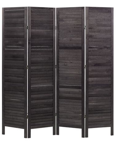 Biombo 4 paneles de madera marrón oscuro 170 x 163 cm AVENES