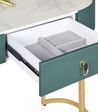 2 Drawers Dressing Table with LED Mirror and Pouffe Dark Green and Gold VINAX_845142