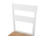 Zestaw do jadalni stół i 4 krzesła drewniany jasny z białym GEORGIA_696653