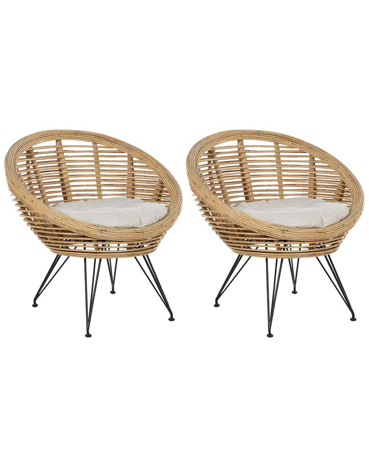 Set of 2 Rattan Chairs Natural MARATEA_878332