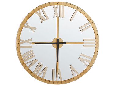Horloge murale avec effet miroir ø 60 cm doré COMPORTA