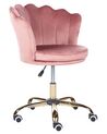 Krzesło biurowe regulowane welurowe różowe MONTICELLO II_851723