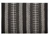 Teppich Leder schwarz / beige 140 x 200 cm abstraktes Muster Kurzflor SOKUN_757874