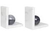 Set of 2 Marble Bookends White WOLOS_909791