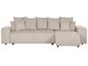 Canapé-lit d'angle à gauche avec rangement en velours côtelé taupe LUSPA_898682