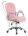 Krzesło biurowe regulowane ekoskóra różowe PRINCESS_862802