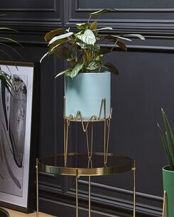 Kukkateline rauta vaaleansininen/kulta 19 x 19 x 39 cm KALANDRA