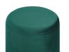 Pouf Samtstoff smaragdgrün / silber ⌀ 36 cm rund BRIGITTE_857759