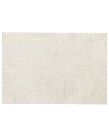 Teppich Wolle beige 160 x 230 cm abstraktes Muster Kurzflor DAGARI