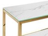 Tavolino consolle vetro temperato bianco e oro 80 x 30 cm AZUSA_824949