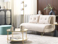 2-istuttava vuodesohva sametti vaalea beige VESTFOLD 2-istuttava vuodesohva sametti vaalea beige VESTFOLD