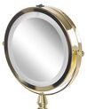 Kosmetikspiegel gold mit LED-Beleuchtung ø 18 cm MAURY_813604