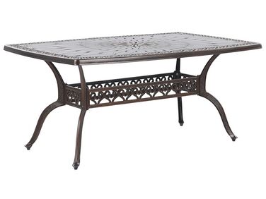 Puutarhapöytä tummanruskea alumiinia 102 x 165 cm LIZZANO