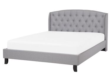 Fabric EU King Size Bed Grey BORDEAUX