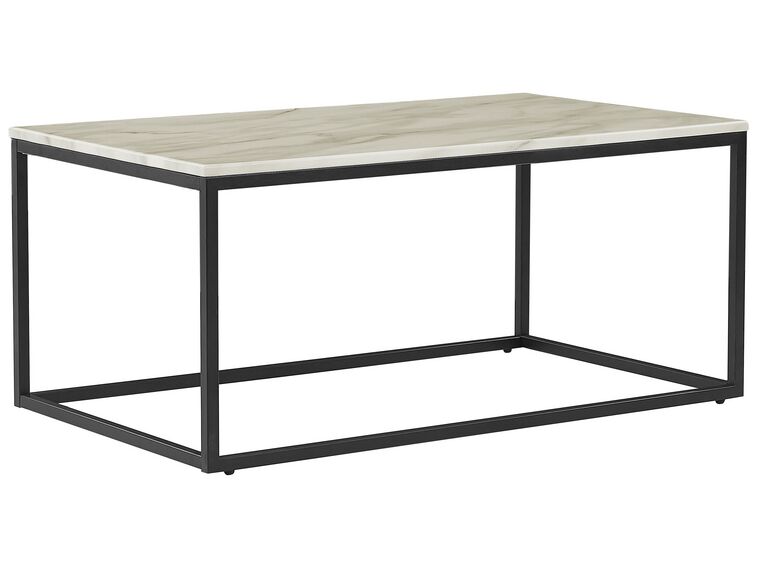 Konferenční stolek s mramorovým efektem béžový/černý DELANO_710751