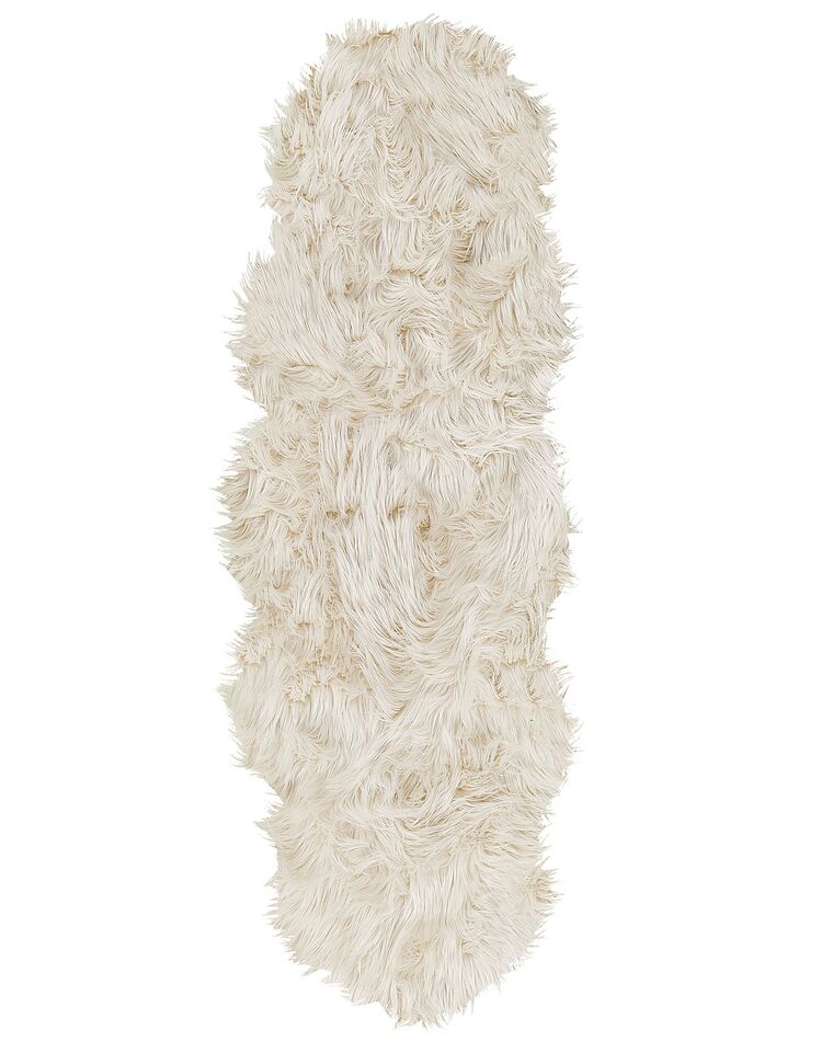 Vloerkleed van imitatie schapenvacht beige 180 x 60 cm MAMUNGARI_822124