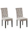 Set of 2 Velvet Dining Chairs with Ring Grey VELVA II_781895