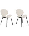 Set of 2 Boucle Dining Chairs White LUANA_886486