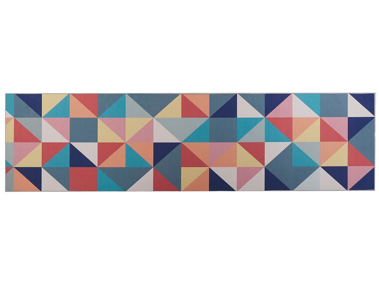 Teppich bunt 80 x 300 cm geometrisches Muster Kurzflor VILLUKURI_831614