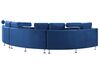7 Seater Curved Modular Velvet Sofa Navy Blue ROTUNDE_793557