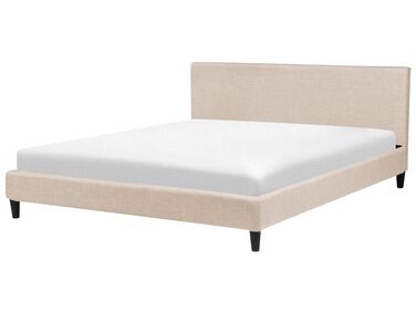 Čalouněná postel béžová 180 x 200 cm FITOU