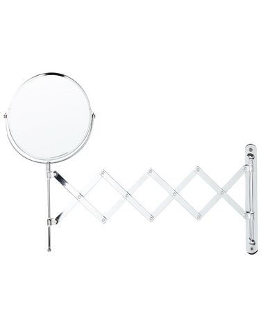 Extending Wall Makeup Mirror ø 19 cm Silver YVELINES
