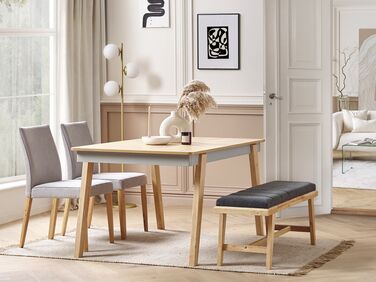 Dining Table 150 x 90 cm Light Wood and Grey PHOLA